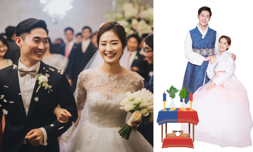 La forma de ritos de paso Corea ha cambiado mucho. La boda ya está cambiado a la manera occidental.