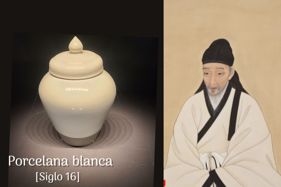 Porcelana blanca con confucianismo